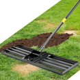 Lawn Leveling Rake,30"x10" Lawn Leveler Tool for Lawns with 5FT