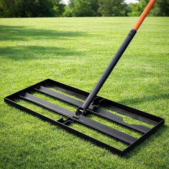 Lawn Leveling Rake, 30"x10" Leveling Rake with 78 Inch Adjustable Handle, Stainless Steel, for Backyard, Garden, Golf Course, Farm ＆ Pasture, Professional Lawn Care Tool