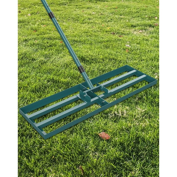 Lawn Leveling Rake, 30x10 Inch Lawn Leveler Tool with 78'' Adjustable Steel Handle, Durable Landscape Rake, Ease Level Soil Sand Dirt Surfaces,Ideal for Backyard, Garden, Golf Course, Pasture