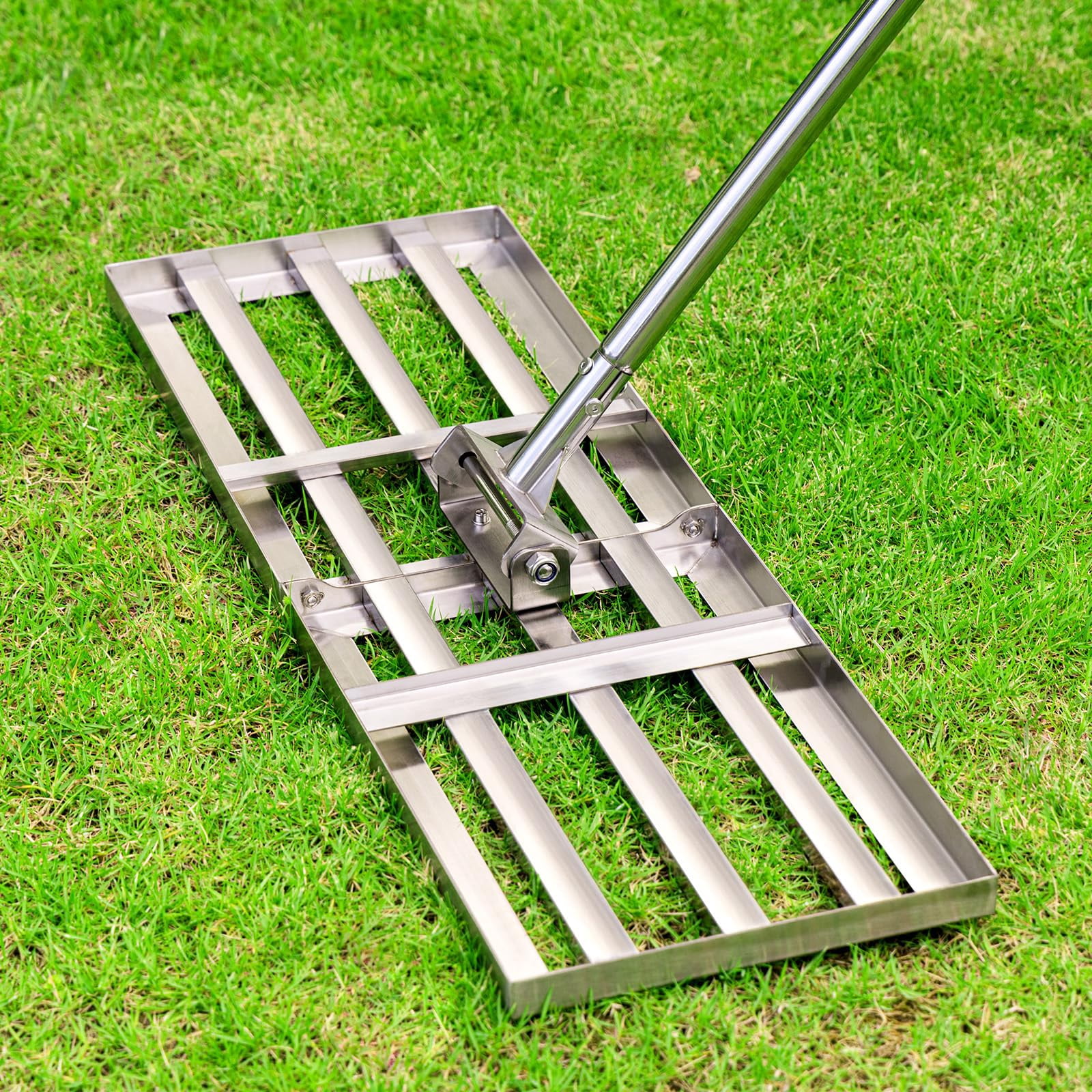 Lawn Leveling Rake 30x10 inch, Heavy Duty Lawn Leveling Rake with 6.5FT ...