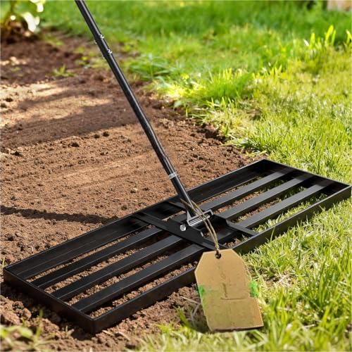 Lawn Leveling Rake 36X12 inch,78" Long Handle Level Rake ,Heavy Duty Yard Leveling Rakes Suit for Garden,Golf Lawn and Farm,Effort Saving Tool for Soil Grass Golf Field$$Garden & Patio