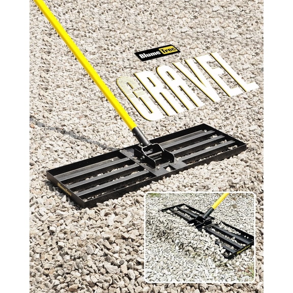 Lawn Leveling Rake, 45"x10" Heavy Duty Sand Leveling Tool with 7FT Long Handle, Steel Golf Rake for Soil, Compost, Gravel, Lawn Leveler for Yard, Garden, Golf Course, Landscaping Level Tool