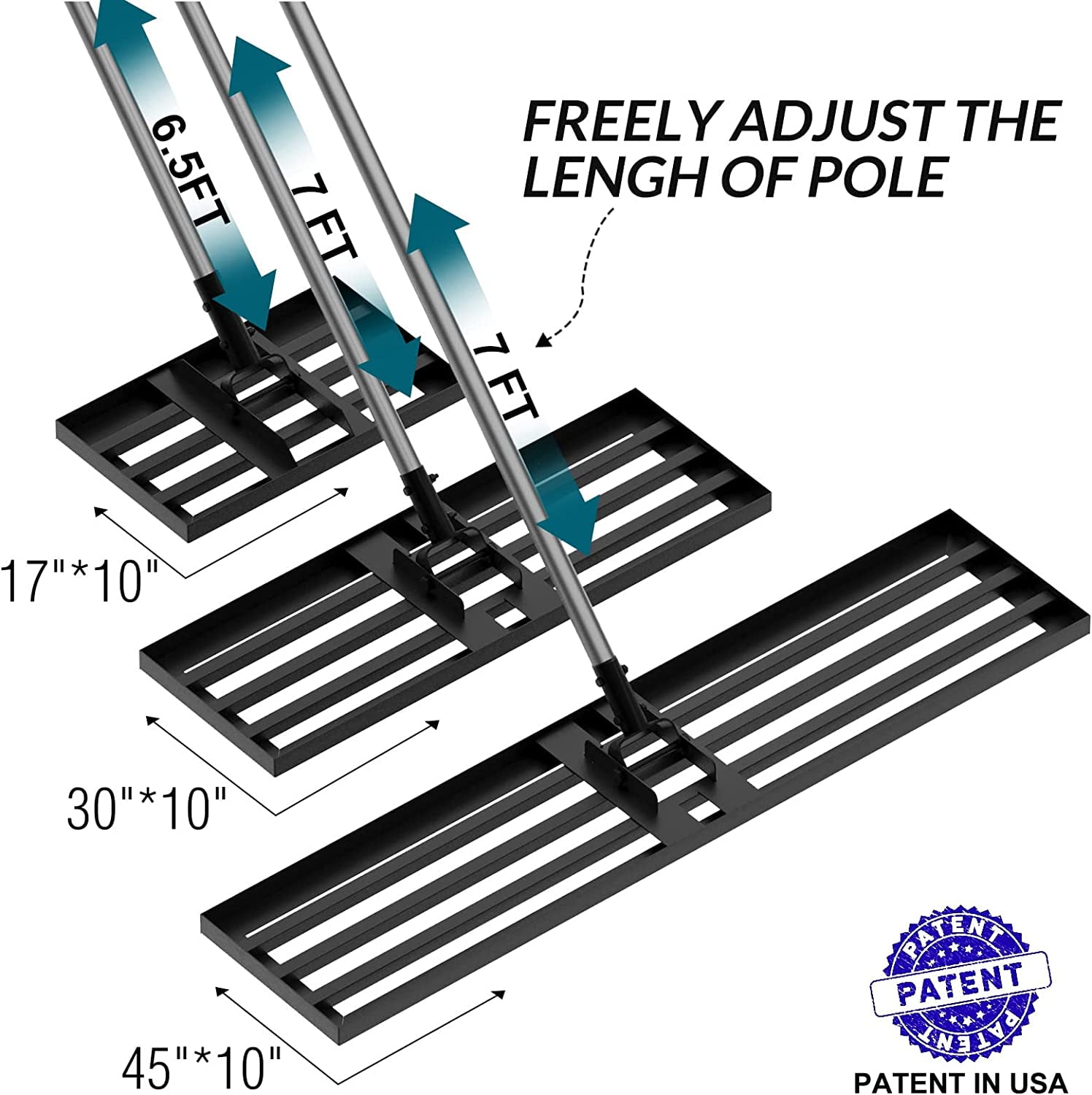 Lawn Leveling Rake, 7FT 30"x10" Levelawn Tool