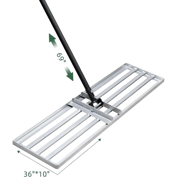 Lawn Leveling Rake - Heavy Duty Level Rake - 36-Inch Wide Inch Handle Lawn Leveler, Levelawn Tool for Garden, Golf Couse, Farm, Backyard