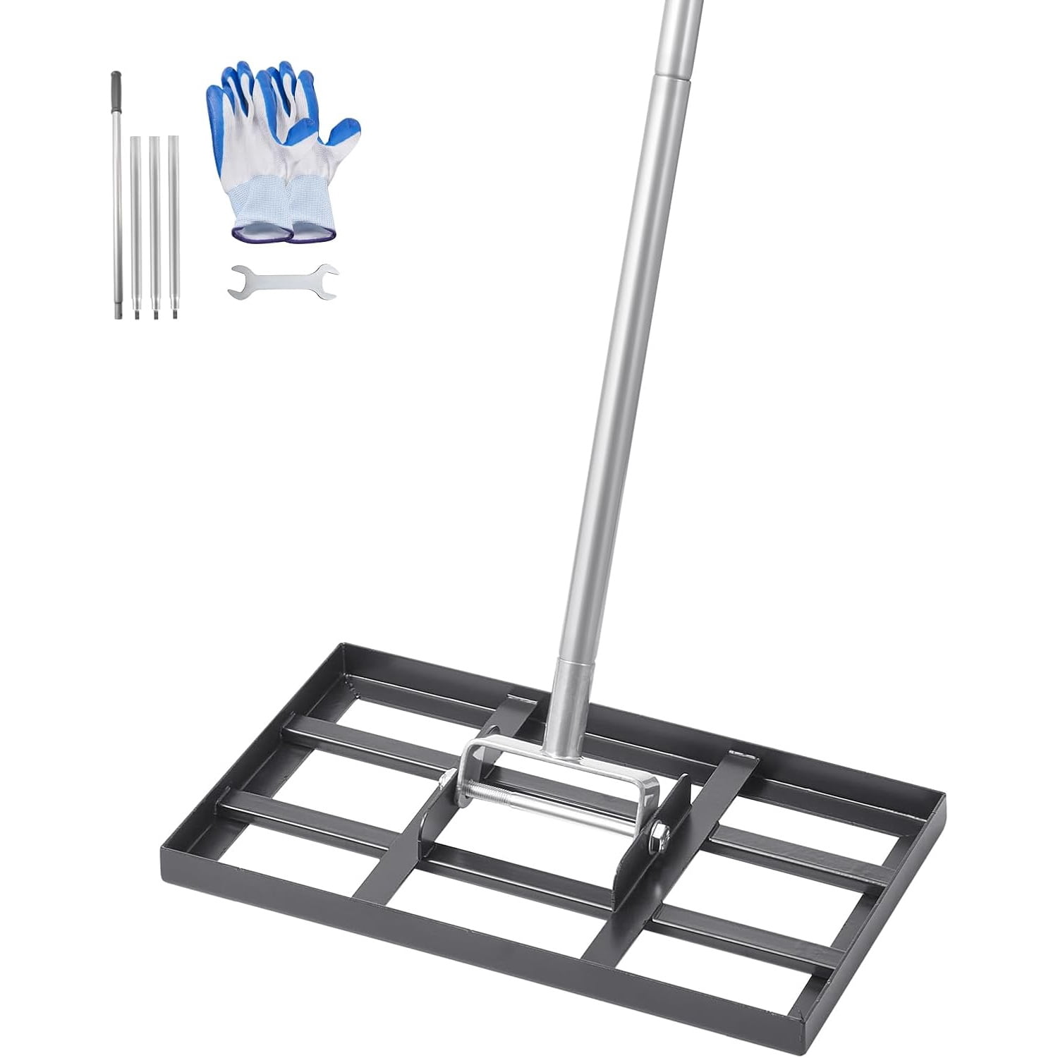 Lawn Leveling Rake, Lawn Leveler with 78 in Handle, 17x10 in Ground ...