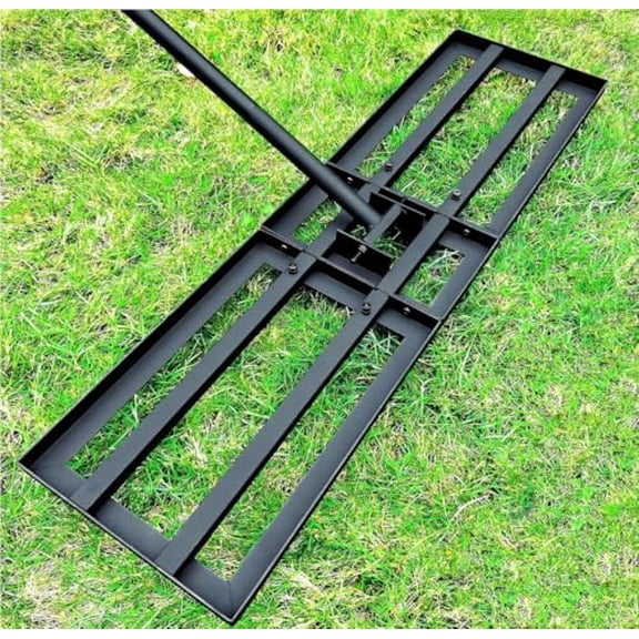 Lawn Leveling Rake Soil Leveler - 36 x10 Inch Stainless Steel Yard Lawn Leveling Tool 6.5FT Handle, Heavy Duty Professional Grade Tool for Dirt Sand Grass Soil for Garden Golf Course Backyard Black