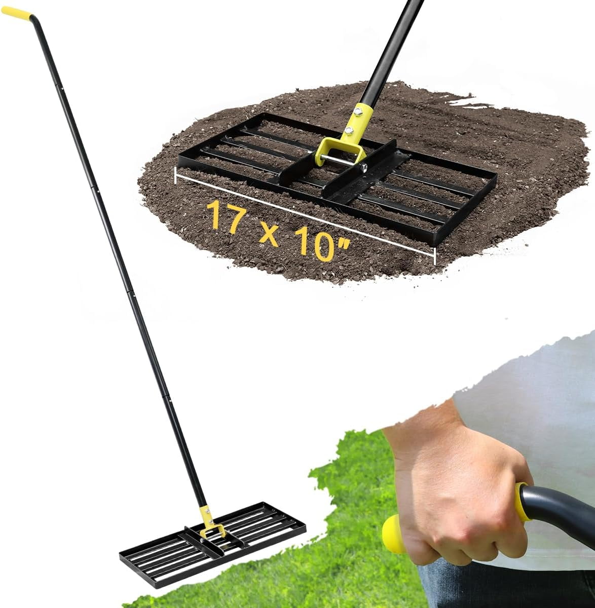 Lawn Leveling Rake17 x10, Lawn Leveler Rake with Great Leveling ...
