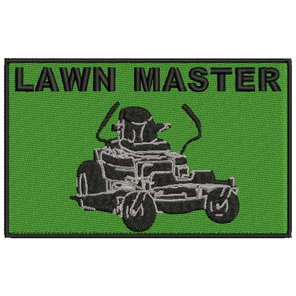 Lawn Master Landscaping Embroidered Patch Iron-On Applique, Cosplay Vest Clothing Badge Back Packs Uniform DIY