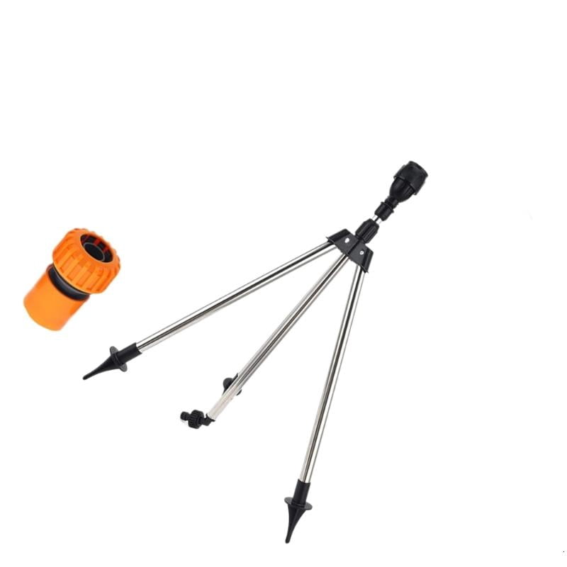 Lawn Metal Base Tripod Sprinkler Head Leakproof Design 3/4in Hose Fitting Customizable Sprayed Patterns Outdoor Watering