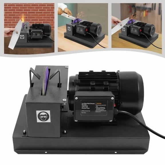 Lawn Mower Blade Sharpener 1700 RPM 500W Bench Grinder for Sharpening Lawn Mower Blades, 7 Inch Grinding Wheel, Q235 Steel Frame with 2 Sandpapers & 2 Brackets, for High-Lift/Low-Lift/Gator