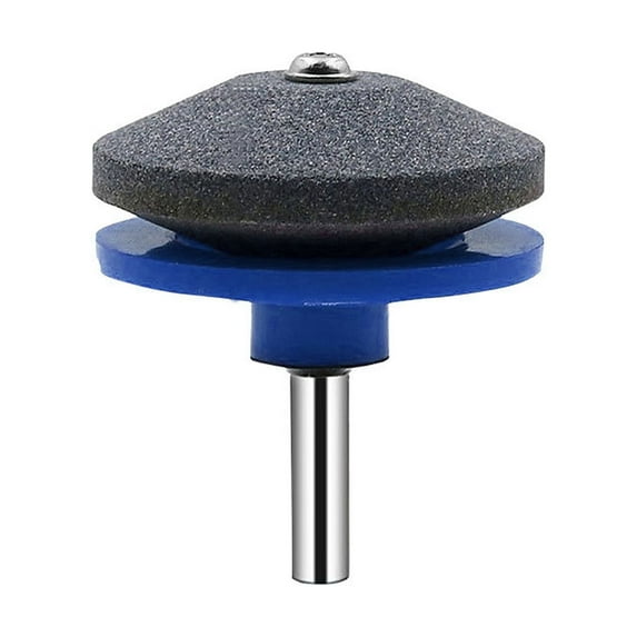 Lawn Mower Blade Sharpener, Double Layer Corundum Lawnmower Blade Sharpener, Universal Wear Resistant Mower Blade Sharpener for Any Power Drill/Hand Drill, Includes Free Blade Balancer,1 Pack