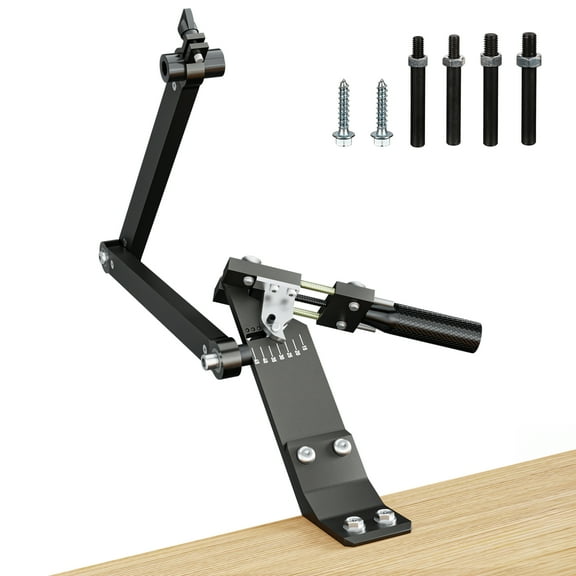 Flngr Lawn Mower Blade Sharpener, 15-45 Adjustable Frame with Ball Bearing Manufacture Handle for Right Left Hand Blades, Lawnmower Blade Sharpening Tool Use with Angle Grinder (Black)