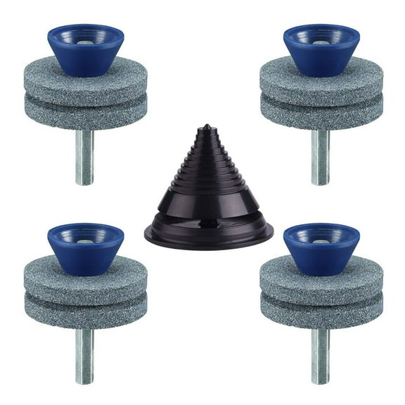 Lawn Mower Blade Sharpener with Balancer Wear-Resistant Rotary Blade Sharpeners Mower Dull Blade Sharpener for Any Power Hand Drill