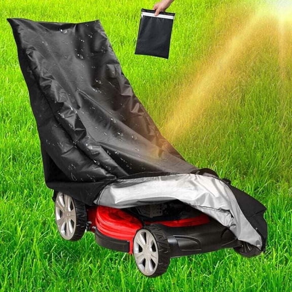 Lawn Mower Cover, 210D with Drawstring and Storage Bag, Protective Cover for Most Lawn Mower Models 71L x 21W x 47H inch,