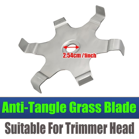 Lawn Mower Grass Head Anti-Winding Blade, inner hole diameter 25.4mm - Replacement Weed Cutting Blade with Mounting Hole, Compatible-1pc anti-tangle grass blade