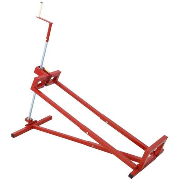 Lawn Mower Lift Jack for Riding Tractors, 800 Lbs Capacity Lawn Tractor Lifter, 45° Tilt Adjustable Foldable Lawn Tractor Lifter, Cleaning Aid for Lawn Mowers and Garden Tractors, Red