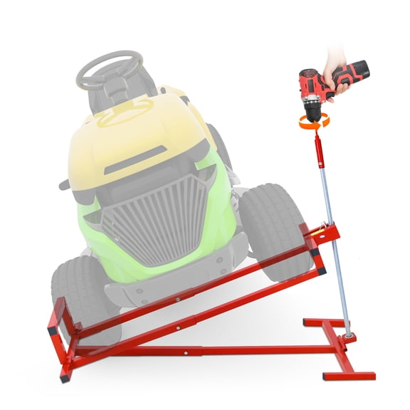 Lawn Mower Lift Jack, Supports up to 880 lbExtendable Steel Servicing Jack with Manual Lever & Power Tool Grip