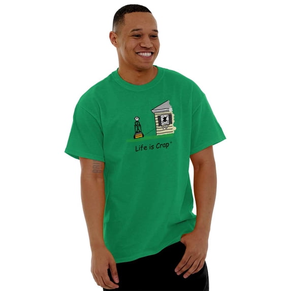 Lawn Mower Shattered Broken Window Men's Graphic T Shirt Tees Brisco Brands L