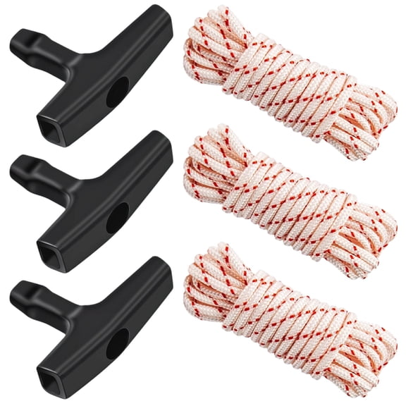 Lawn Mower Starter Rope with Handle 3 Pack 10ft 4mm Pull Cord Replacement for Generator Chainsaw Brush Trimmer Engine Recoil Starter String