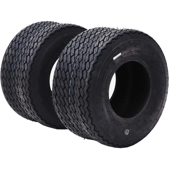 Lawn Mower Tires 18x8.50-8 - Set of 2, 4-Ply Pneumatic Tubeless Golf Tires - Center Hub Design