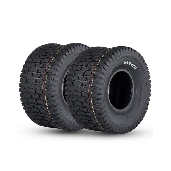 Lawn Mower Tires 20x10.00-8 4PR Tubeless Turf Tires Set of 2 for Riding Mower Garden Tractor Golf Cart, Tires Only Wheel Not Included