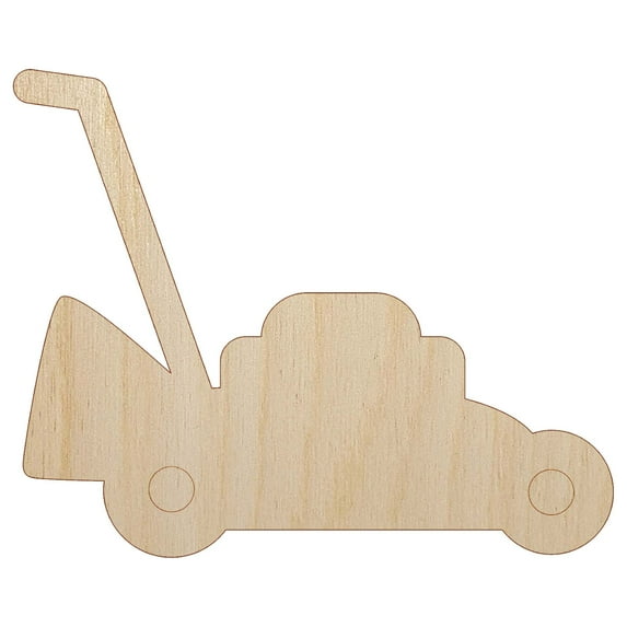 Lawn Mower Wood Shape Unfinished Piece Cutout Craft DIY Projects - 6.25 Inch Size - 1/4 Inch Thick