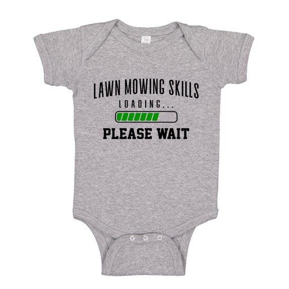 Lawn Mowing Skills Loading Please Wait Baby Bodysuit One Piece NB Athletic Heather