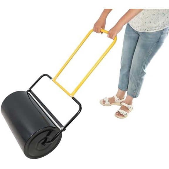 Lawn Roller -10.5 Gallons Heavy Duty Water/Sand Fillable Garden Roller with U-Shaped Handle, Tow Behind Grass Sod Roller for Leveling Lawn, Yard, Baseball Field$$Garden &