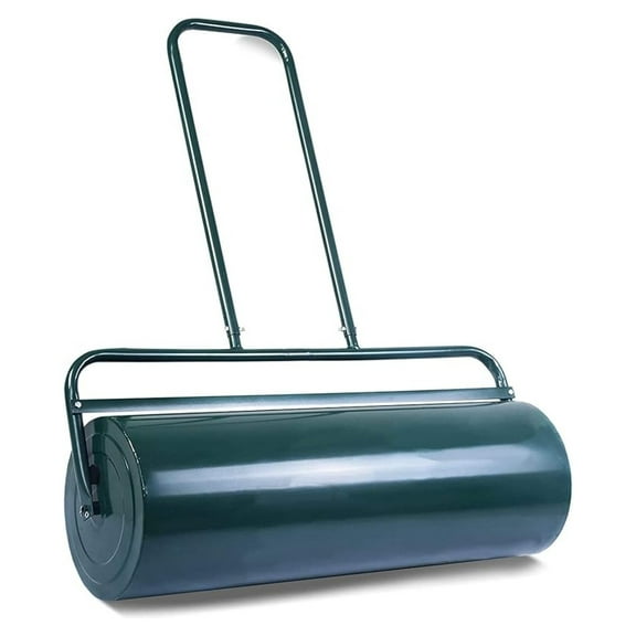 Lawn Roller 17 Gallon - Push/Tow Behind Sod Roller w/Handle - Garden Drum for Leveling, Seed/Turf Packing - Yard, Field, Park