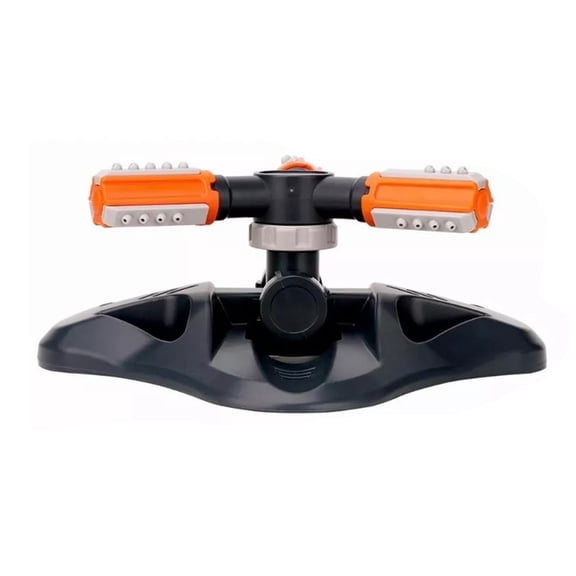 Lawn Sprinkler 3 Arm Nozzles 360 DegreeAuto Rotating Irrigation Water Sprinkler for Yard Garden Orange
