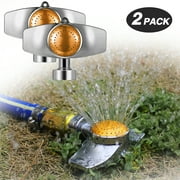 Lawn Sprinkler, WeGuard  2 Pack Metal Spot Sprinkler Gentle Water Flow for Lawn Garden Yard, Water Spray Cool Down Tool