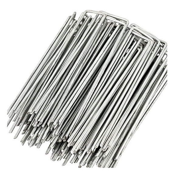 Lawn Stakes 50 Pack - 1.57x4 Inch Turf Spikes for Shade Cloth, Garden Netting, and Pipe Support - Heavy Duty Metal Ground Anchors Windproof