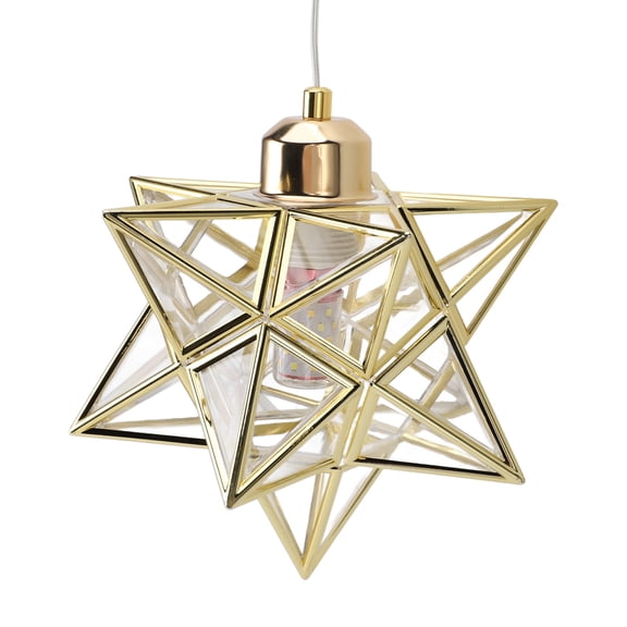 Lawn Supplies Moravian Star Pendant Light, Easy To Install Moravian Star Ceiling Light with E26 LED Bulb for Bedroom Gold