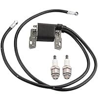 Lawn Tractor Ignition Coil compatible with Briggs & Stratton L-Head 1618HP Engines, Replacement 394891 Armature Magneto with Spark Plug for MTD & Troy-Bilt