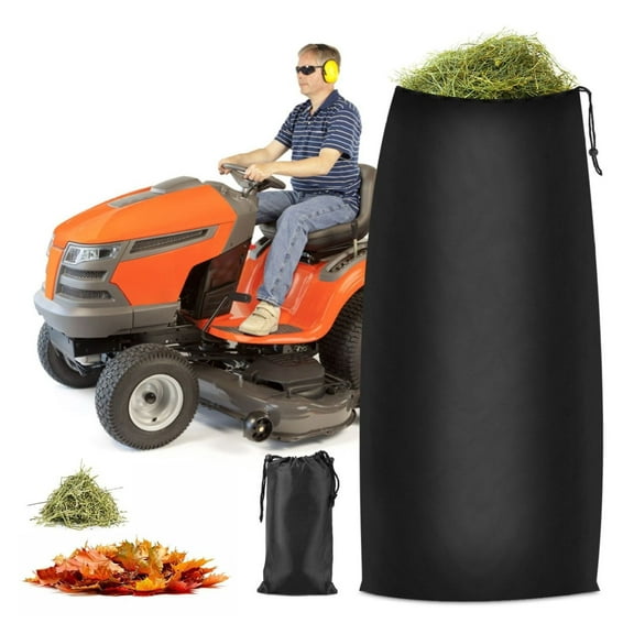 Lawn Tractor Leaf Bag 54 Cubic Feet Standard Garden Waste Collection Bag w/ 112in Opening For Fast & Easy Leaf Collection Riding Lawn Mower Rubbish Bag Outdoor