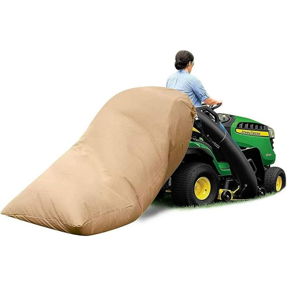 Lawn Tractor Leaf Bag-54 Cubic Foot Standard Leaf Bag, Heavy Duty Material Fast & Easy Leaf Collection Systems,Reusable Collecting Leaves Waste Bag Fits All Lawn Tractors(Khaki)