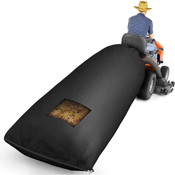 Lawn Tractor Leaf Bag Grass Catcher Collector For Riding Mower 6.6x4.3 Feet Large Capacity Black