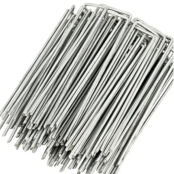 Lawn Turf Pegs, 6-inch, 50-pack, High-Strength Metal Turf Fixing Pegs