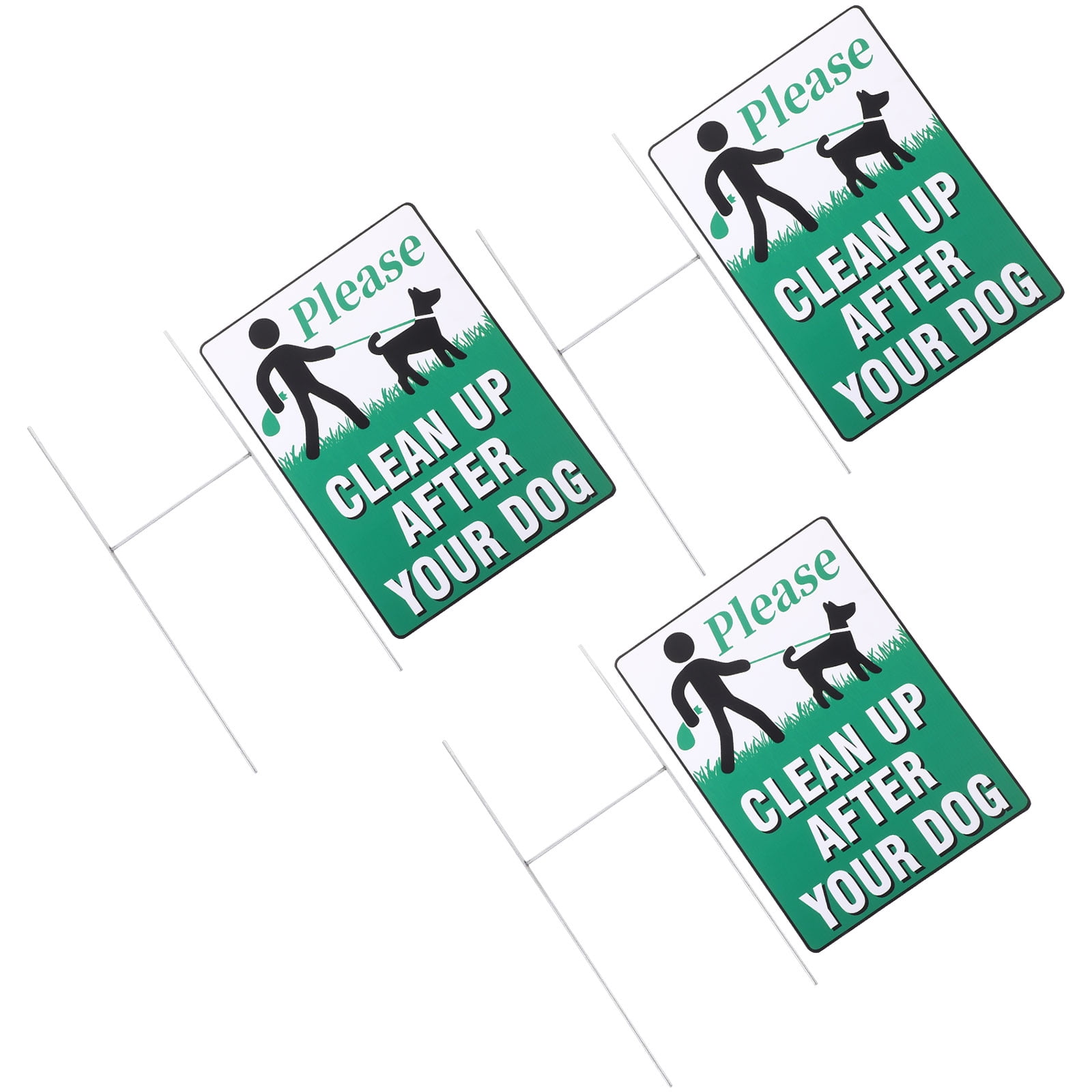 Lawn Warning Signs 3 Pcs Dog No Pooping and Peeing for Yard Emblems