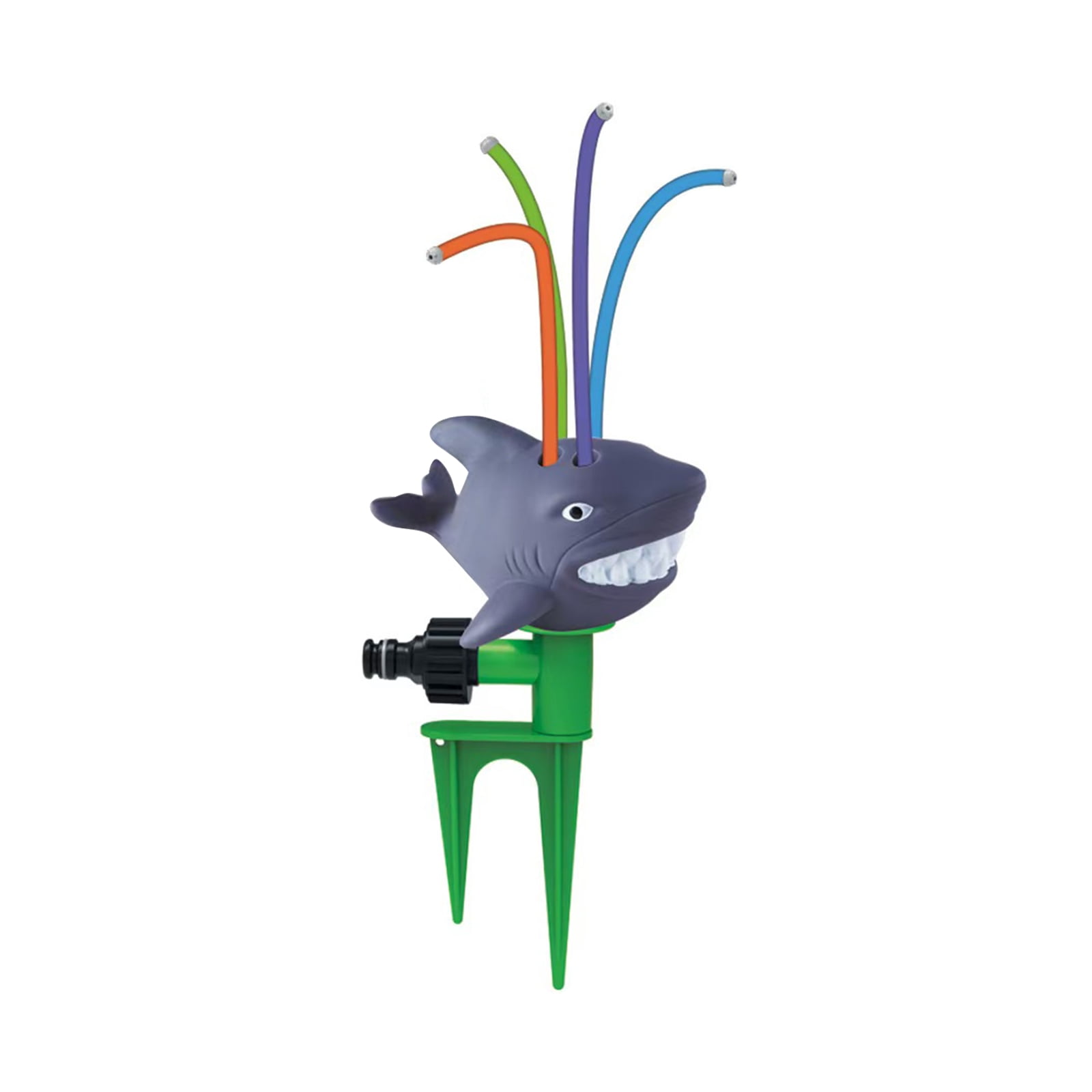 Lawn Watering Sprinkler, Sprinkler for Garden, Plastic Shark Figure, Outdoor, Outdoor Water Toys, Lawn and Garden, Green Stake, 1 Pc
