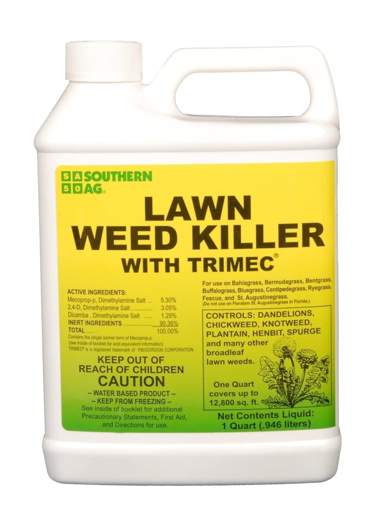 Lawn Weed Killer with Trimec - Broadleaf Weed Herbicide - 32 fl oz Jug by Southern Ag