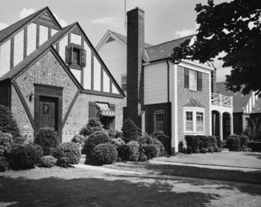 Lawn in front of houses Flushing Queens New York USA Canvas Art -  (18 x 24)