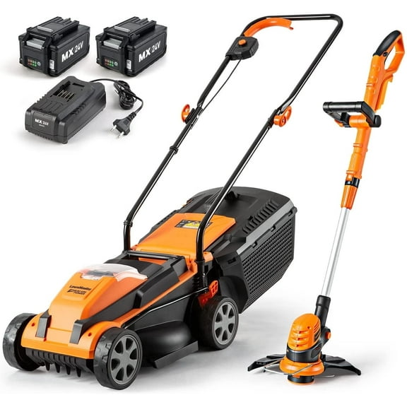 LawnMaster 20VMWGT 24V Max Combo Kit 13-inch Lawn Mower and 10-inch Grass Trimmer