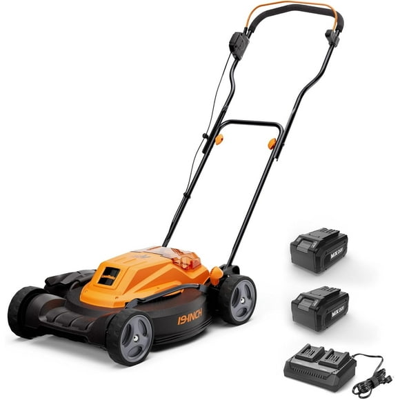 LawnMaster CLMF4819X 48V MAX* 19-inch Brushless Cordless Mower with 2X24V MAX* 4.0Ah Battery and a Dual Charger 6 Cutting Position