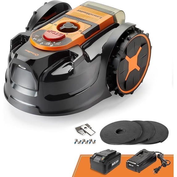 LawnMaster OcuMow 400 Series Robot Lawn Mower with Optical Navigation & Systematic Cutting – VBRM601YCM AD