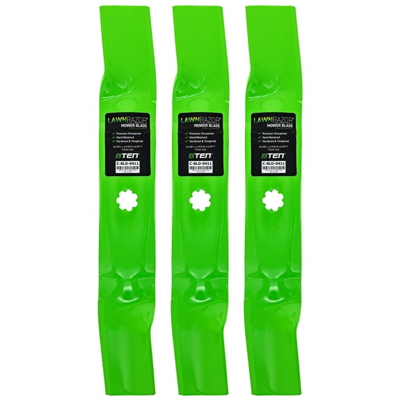 LawnRAZOR Blade for John Deere LA130 Z255 X165 48-inch GX21785 High Lift 3 Pack 810-CBL2633D