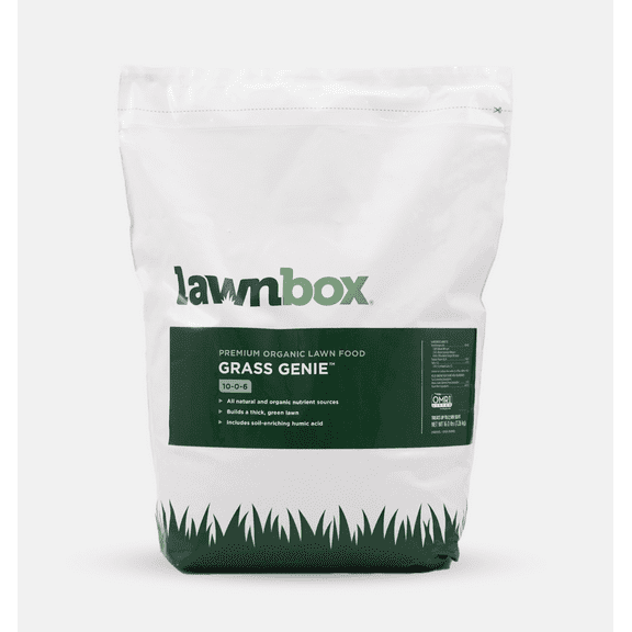 Lawnbox Grass Genie 10-0-6 100% Organic Spring Grass Fertilizer 32 lb Bag Covers 5,000 Sqft