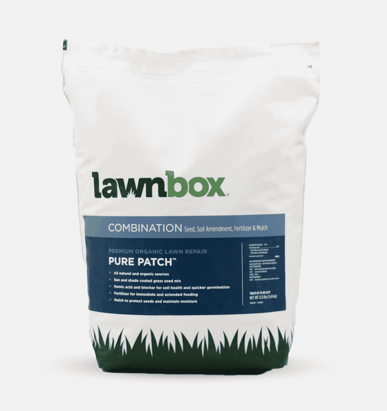 Lawnbox® Pure Patch™ Organic All in One Lawn Seed Fertilizer Mulch Soil ...
