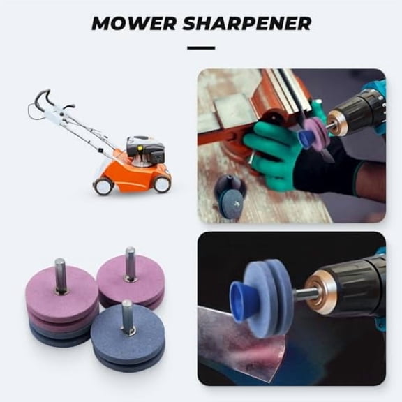 Lawnmower Dull Blade Sharpener, Upgrade Lawn Mower Blade Sharpener Tool, Universal Blade Sharpeners for Lawn Mowers, Garden Tool Sharpener Blade Sharpener for Power Drill Hand Dril