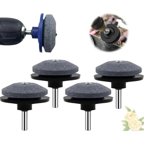 Lawnmower Dull Blade Sharpener, Upgraded Lawn Mower Blade Sharpener Tool Kits, Universal Lawnmower Blade Sharpener for Any Power Hand Dril High Temperature Resistance and Hardness (Black 4pcs)
